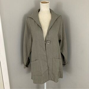 Regalia Nirvana Jacket handmade Lagenlook cotton gray artsy pockets oversized M